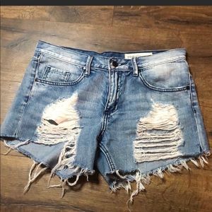 Pistola distressed high waisted jean shorts